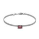 Serenity sterling silver rigid bracelet with pink crystal in rectangle shape image