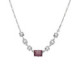 Serenity sterling silver short necklace with pink crystal in rectangle shape image