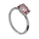 Serenity sterling silver adjustable ring with pink crystal in rectangle shape image