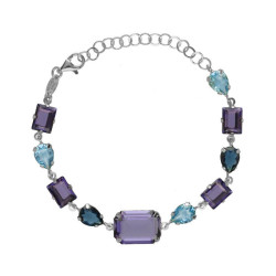 Balance sterling silver crystal bracelet with purple crystal