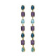 Balance gold-plated long earrings with purple crystal in waterfall shape