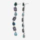 Balance sterling silver long earrings with purple crystal in waterfall shape cover