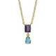 Balance gold-plated short necklace Tuyyo with purple crystal image
