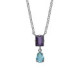 Balance sterling silver short necklace Tuyyo with purple crystal image