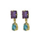 Balance gold-plated Tuyyo short earrings with purple crystal image