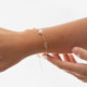 Purpose gold-plated adjustable bracelet with pearl cover