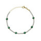 Shine gold-plated adjustable bracelet with green crystal in waterfall shape image