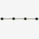Shine gold-plated adjustable bracelet with green crystal in waterfall shape cover