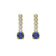 Shine gold-plated short earrings with blue crystal in waterfall shape image
