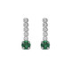 Shine sterling silver short earrings with green crystal in waterfall shape image