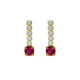 Shine gold-plated short earrings with pink crystal in waterfall shape image