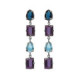 Balance sterling silver long earrings with purple crystal in waterfall shape image