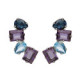 Balance sterling silver short earrings with purple crystal image