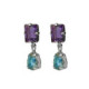 Balance sterling silver Tuyyo short earrings with purple crystal image