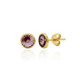 4mm Basic gold-plated circle light amethyst earrings image