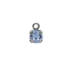 Charming stone light sapphire charm in silver