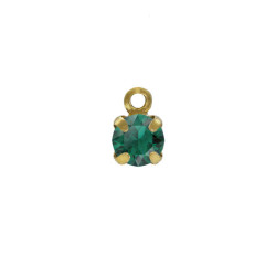 Charming stone emerald charm in gold plating