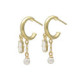 Charlotte pearl crystal hoop earrings in gold plating