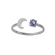 El Firmamento moon denim blue ring in silver
