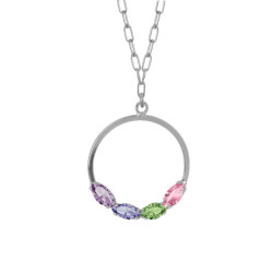 gold-plated necklace multicolour in circle shape