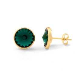 Basic emerald emerald earrings in gold plating