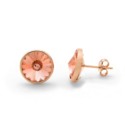 Basic light peach earrings in rose gold plating