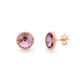 Basic light amethyst earrings in rose gold plating