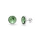 Pendientes botón círculo verde elaborados en plata