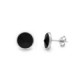 Pendientes botón círculo negro elaborados en plata
