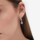 Transparent rose gold-plated long earrings with white in tear shape cover