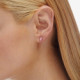 Macedonia rectangle light rose earrings in silver cover