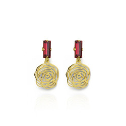 Scarlet flower scarlet earring in gold plating