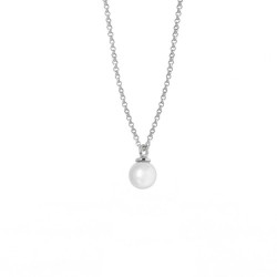 Je t´aime pearl crystal necklace in silver
