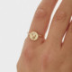 Nagore lavender crystal ring in gold plating cover