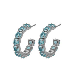 Jade crystals light turquoise earrings in silver