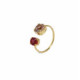 Blooming double escarlet ring in gold plating