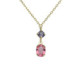 Sabina gold-plated short necklace with pink in oval shape