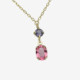 Sabina gold-plated short necklace with pink in oval shape cover