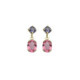 Sabina gold-plated short earrings with pink in oval shape