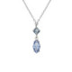 Sabina sterling silver short necklace with blue in marquise shape
