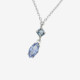 Sabina sterling silver short necklace with blue in marquise shape cover