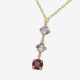 Velvet gold-plated short necklace with multicolour in combination shape cover