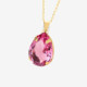 Magnolia gold-plated short necklace with pink in tear shape cover