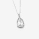 Magnolia sterling silver short necklace with white in tear shape cover