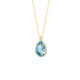 Magnolia gold-plated short necklace with blue in tear shape image