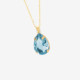 Magnolia gold-plated short necklace with blue in tear shape cover