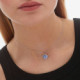 Basic light sapphire necklace in silver cover