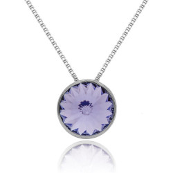 Collar corto círculo violeta elaborado en plata