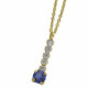 Shine gold-plated short necklace with blue crystal in waterfall shape cover