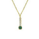 Shine gold-plated short necklace with green crystal in waterfall shape image